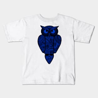 Owl (dark blue) Kids T-Shirt